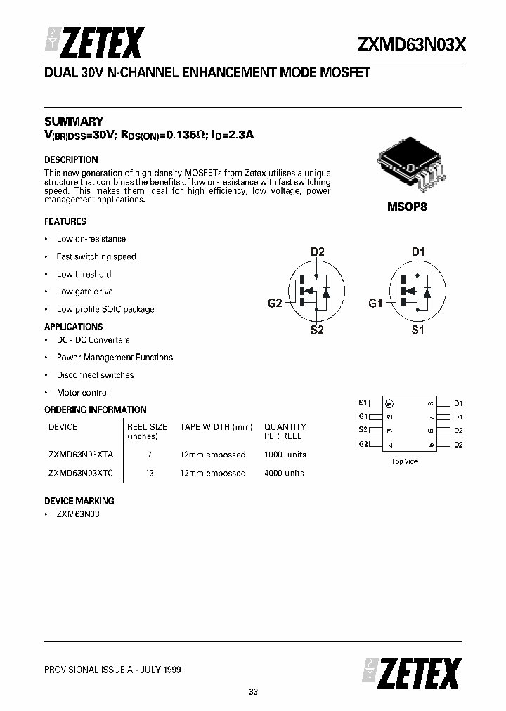 ZXMD63N03XTC_1339817.PDF Datasheet