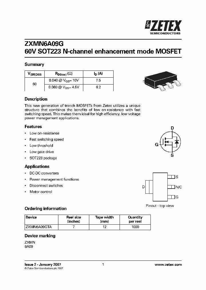 ZXMN6A09G07_1339888.PDF Datasheet