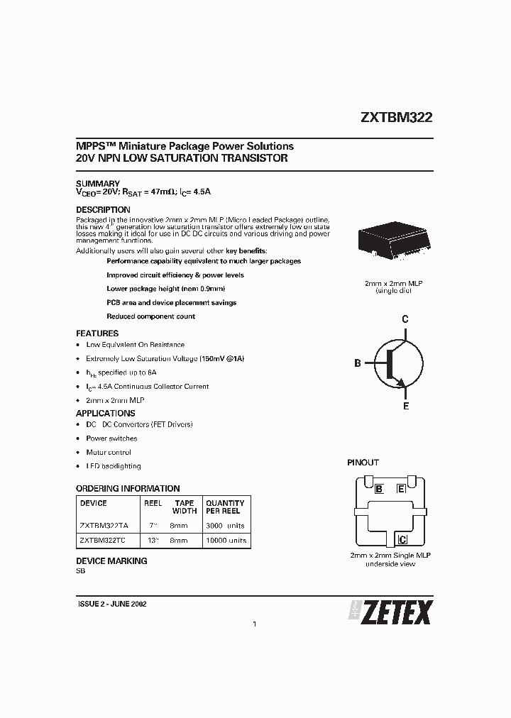 ZXTBM322TC_1339979.PDF Datasheet