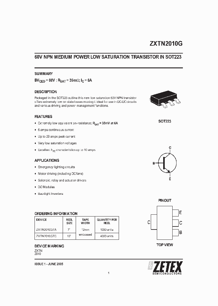 ZXTN2010GTC_1340014.PDF Datasheet