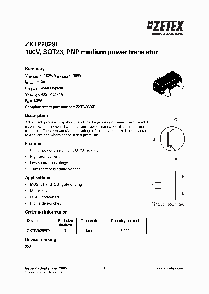 ZXTP2029FTA_1340053.PDF Datasheet