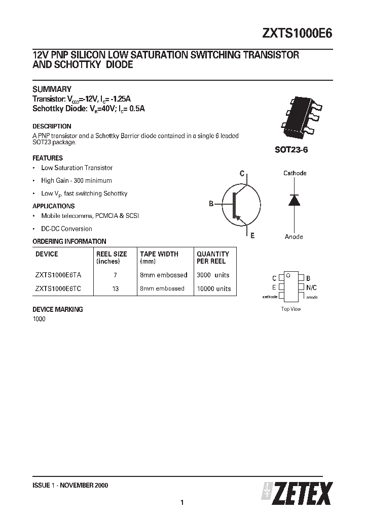ZXTS1000E6TC_1340071.PDF Datasheet