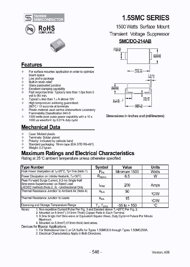 15SMC150A_4152586.PDF Datasheet