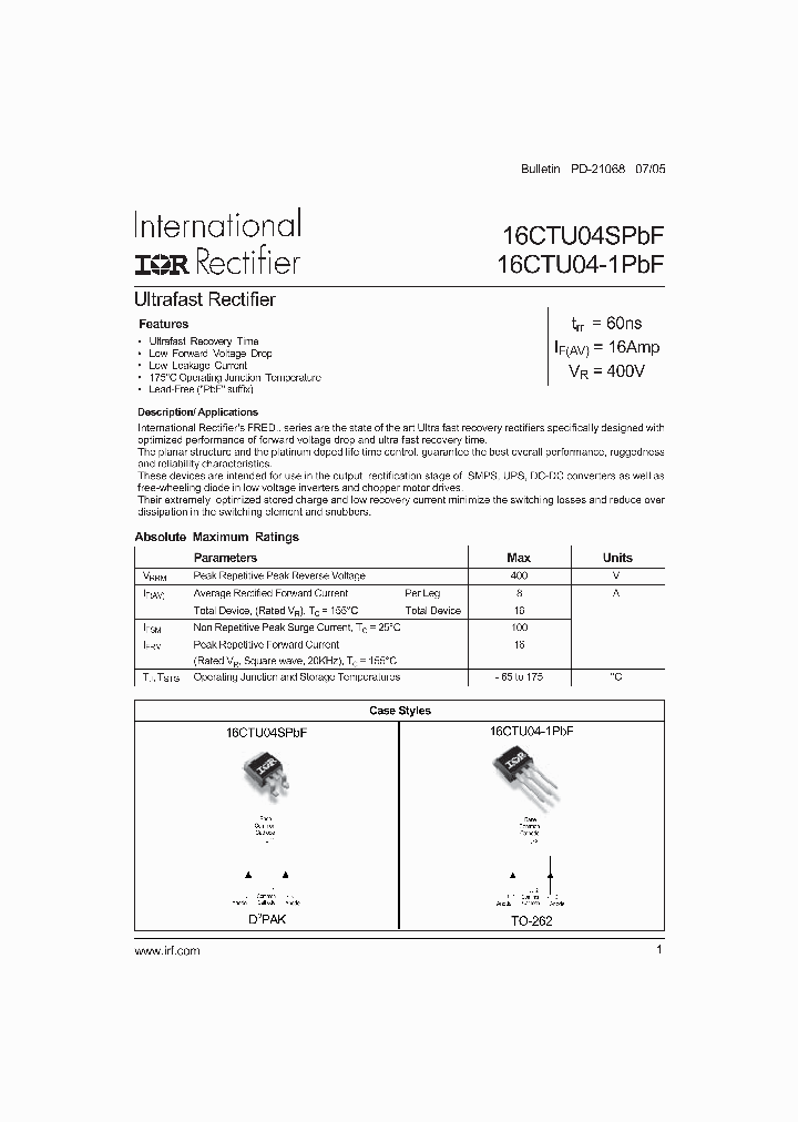 16CTU04STRLPBF_4156383.PDF Datasheet