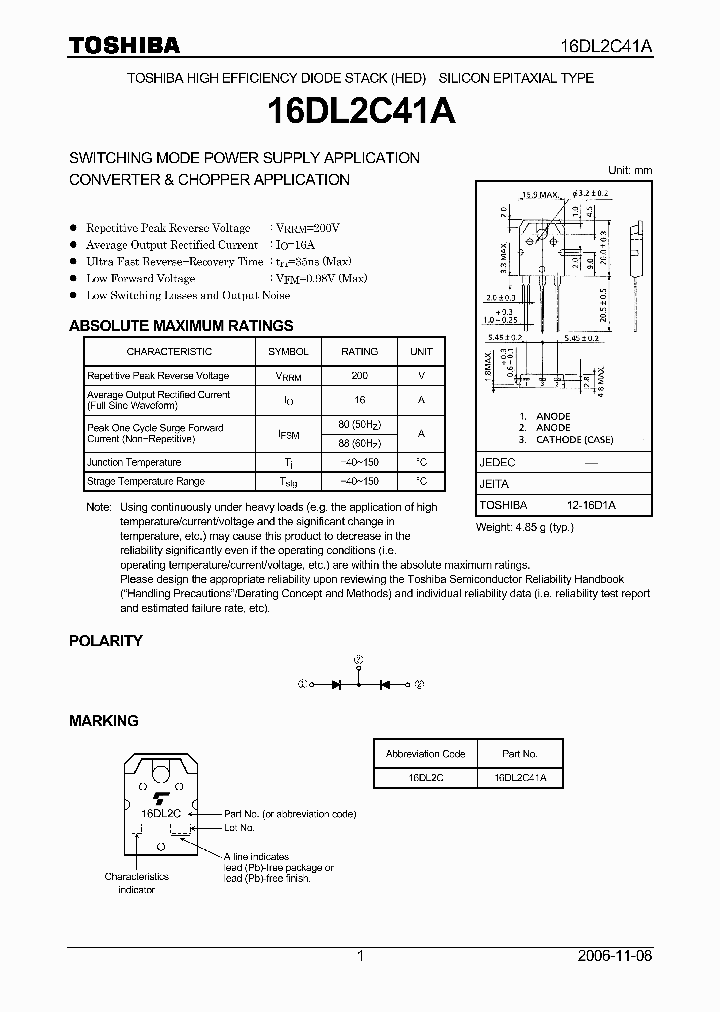 16DL2C41A06_4125349.PDF Datasheet