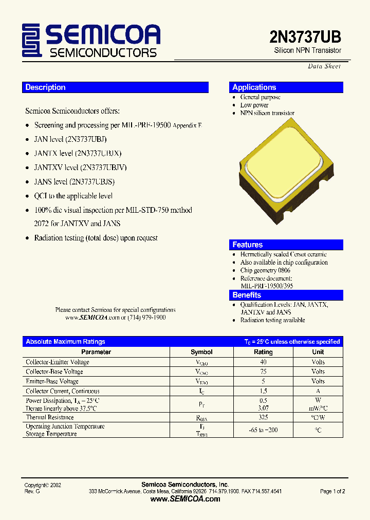 2N3737UB_4122811.PDF Datasheet
