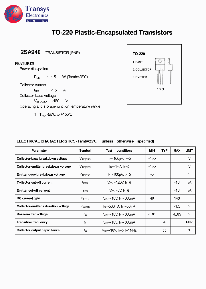 2SA940_4103488.PDF Datasheet