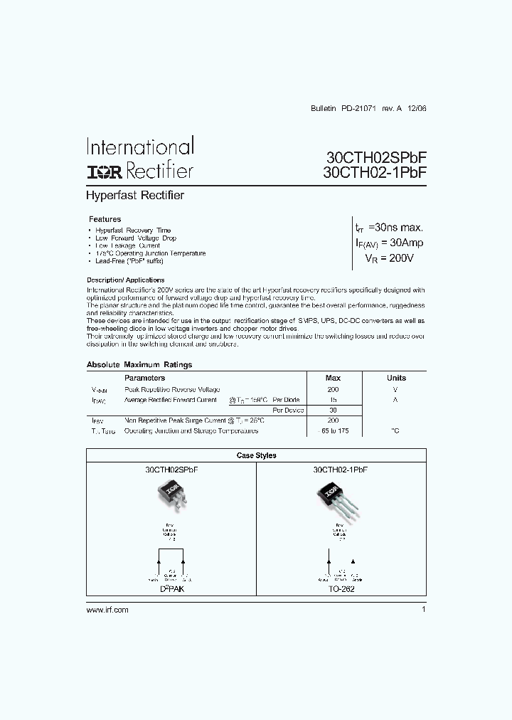 30CTH02STRLPBF_4125797.PDF Datasheet