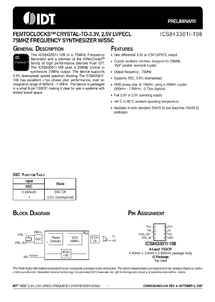 ICS843301I-108_4145126.PDF Datasheet