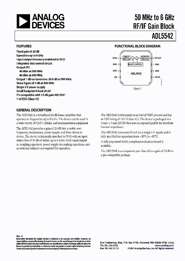 ADL5542ACPZ-R7_4121779.PDF Datasheet