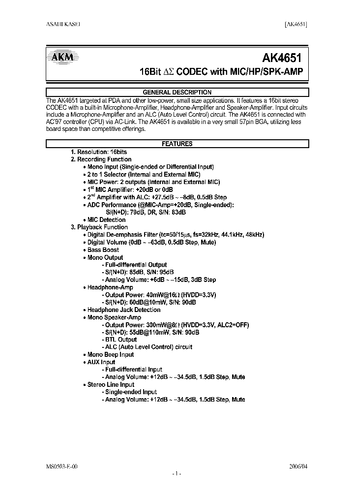 AKD4651_4122725.PDF Datasheet