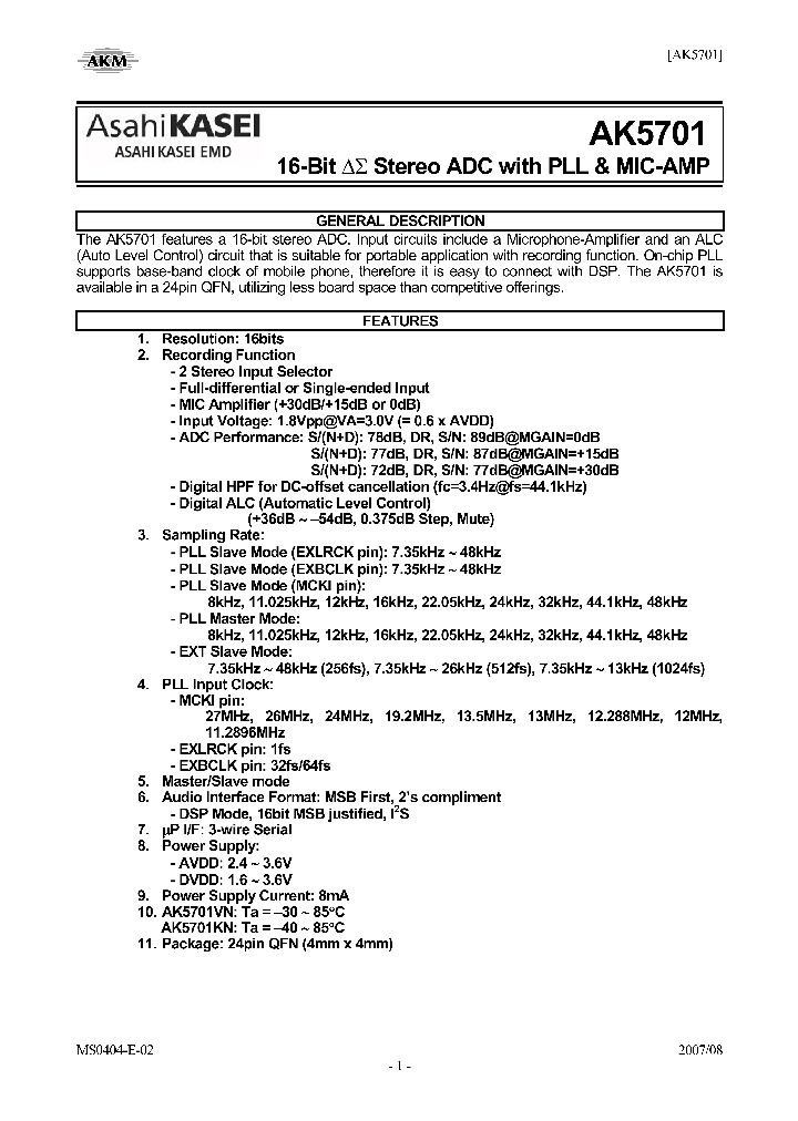 AK5701KN_4112370.PDF Datasheet