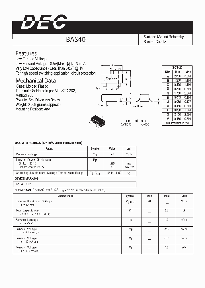 BAS40_4157180.PDF Datasheet