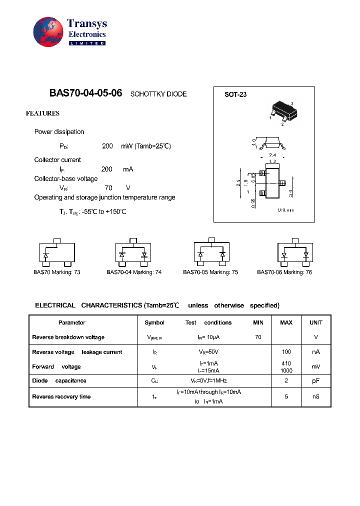 BAS70_4107198.PDF Datasheet