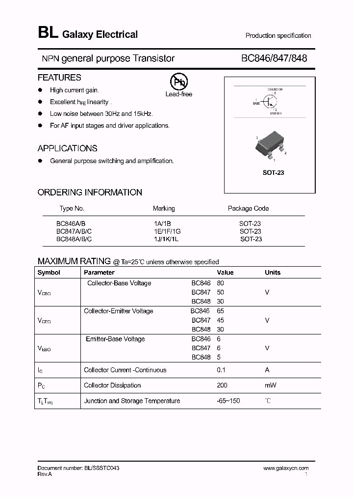 BC847A_4145626.PDF Datasheet