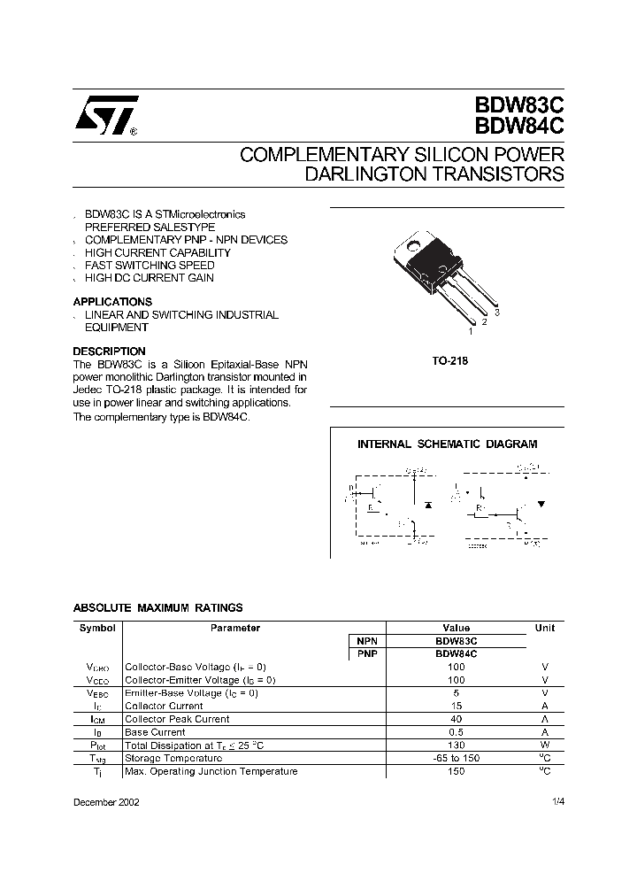 BDW83C02_4157654.PDF Datasheet