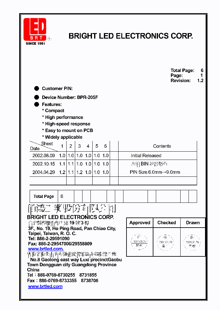 BPR-205F_4136831.PDF Datasheet