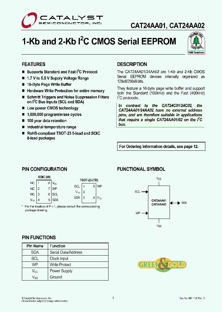 CAT24AA01_4164006.PDF Datasheet