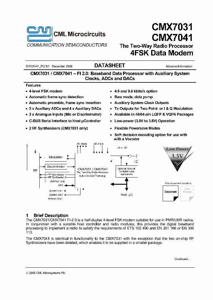 CMX7031_4102340.PDF Datasheet