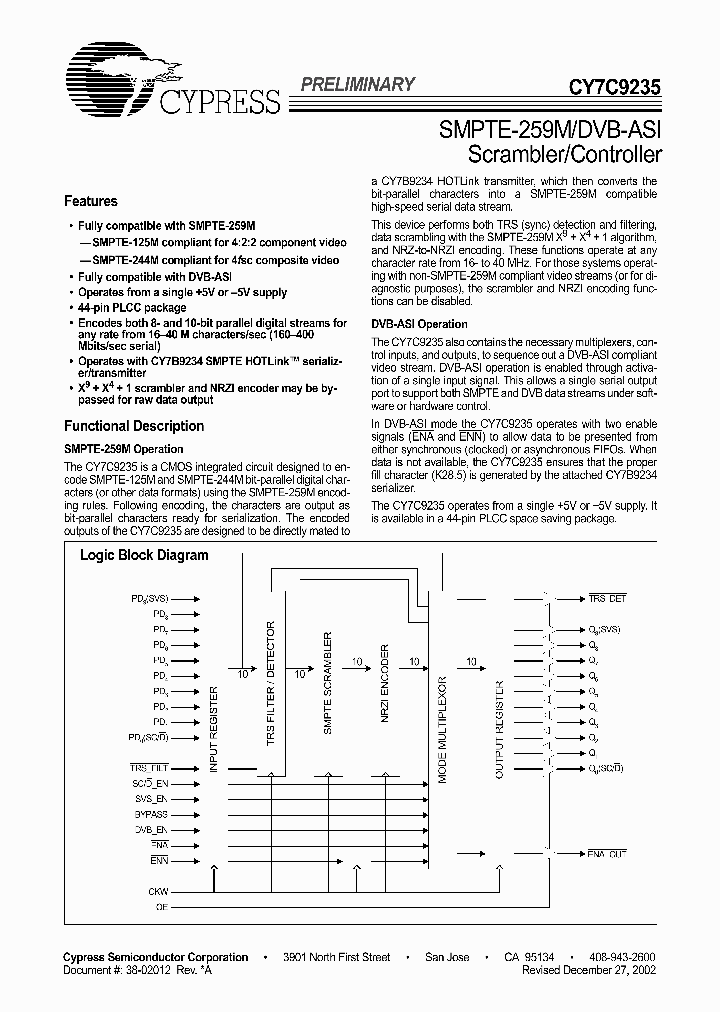 CY7C923502_4163033.PDF Datasheet