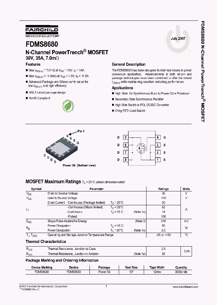 FDMS8680_4115761.PDF Datasheet