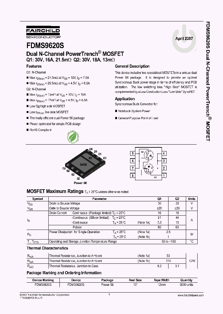 FDMS9620S_4107187.PDF Datasheet