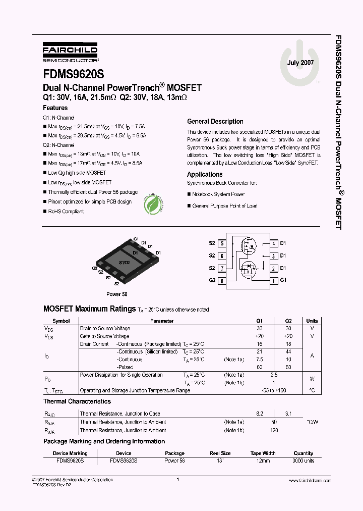 FDMS9620SNBSP_4107188.PDF Datasheet