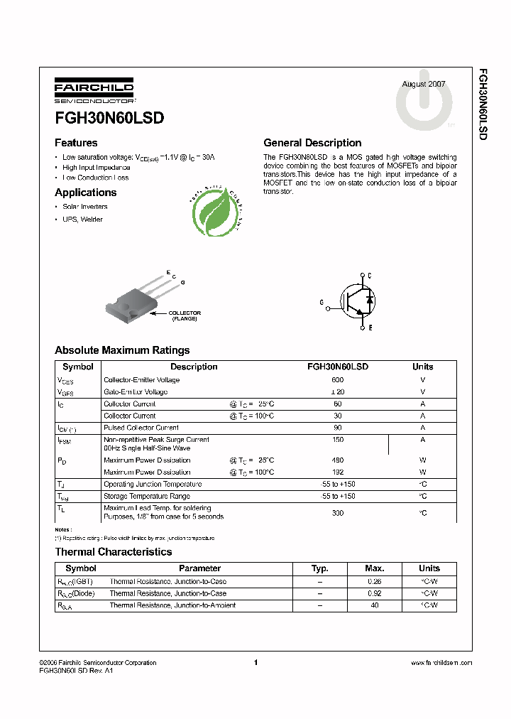 FGH30N60LSDTU_4130647.PDF Datasheet