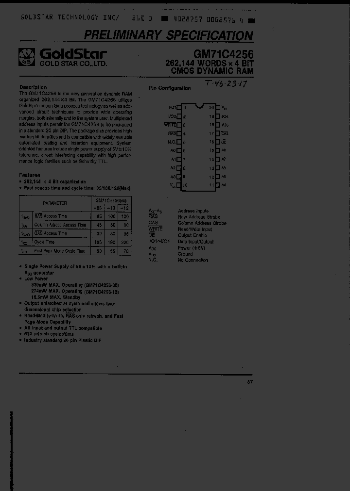 GM71C4256_4102285.PDF Datasheet