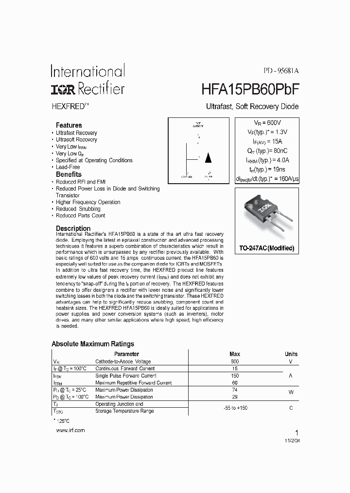 HFA15PB60PBF_4123741.PDF Datasheet