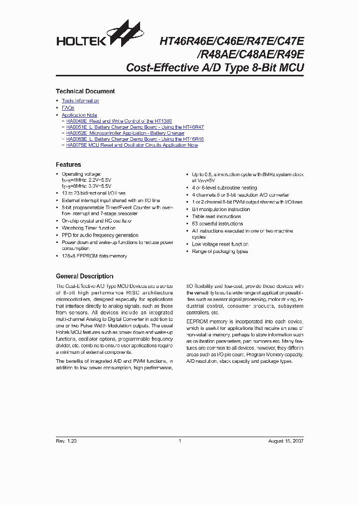 HT46C48AE_4106335.PDF Datasheet