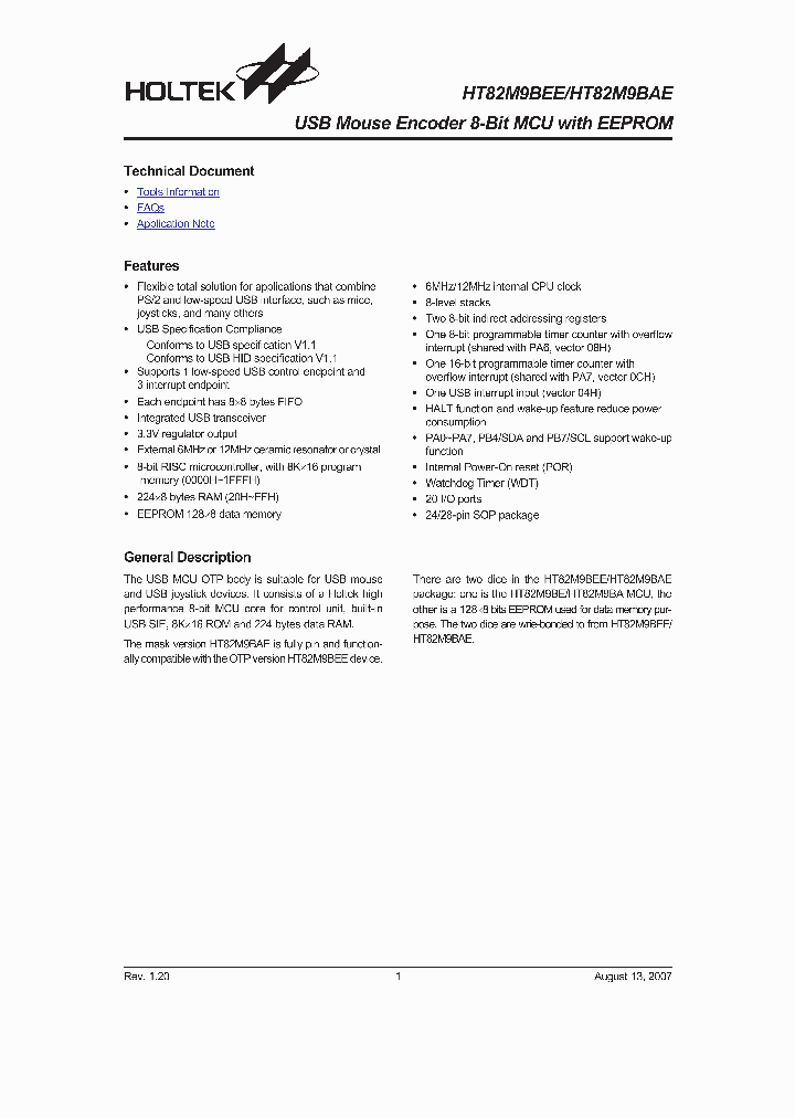 HT82M9BEE_4123455.PDF Datasheet