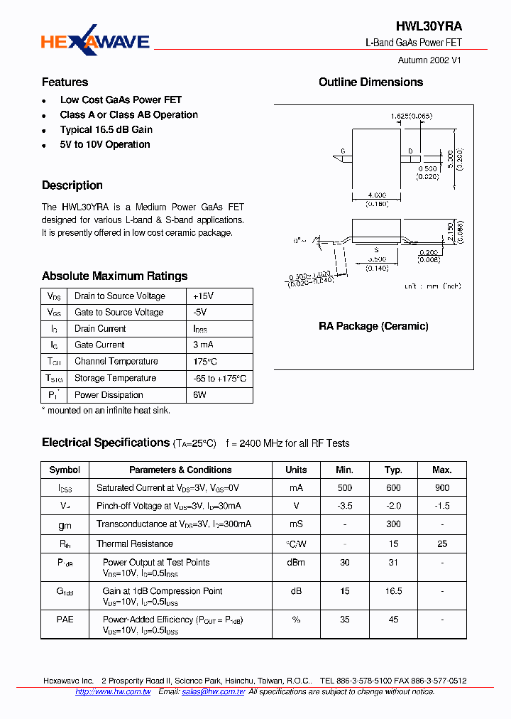 HWL30YRA_4140511.PDF Datasheet