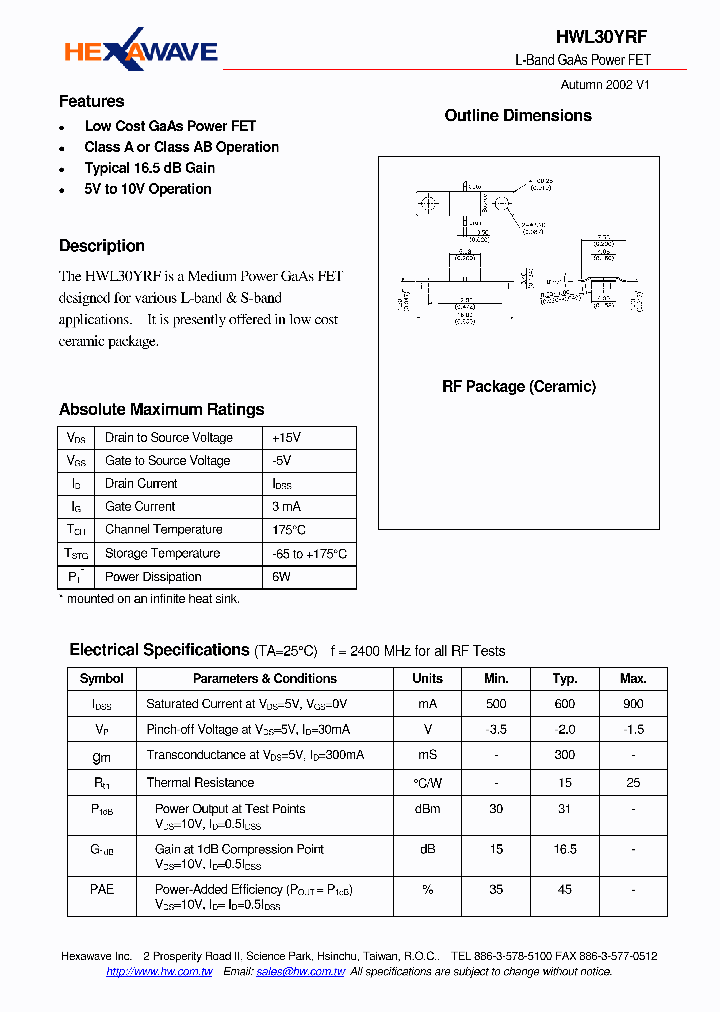 HWL30YRF_4140512.PDF Datasheet