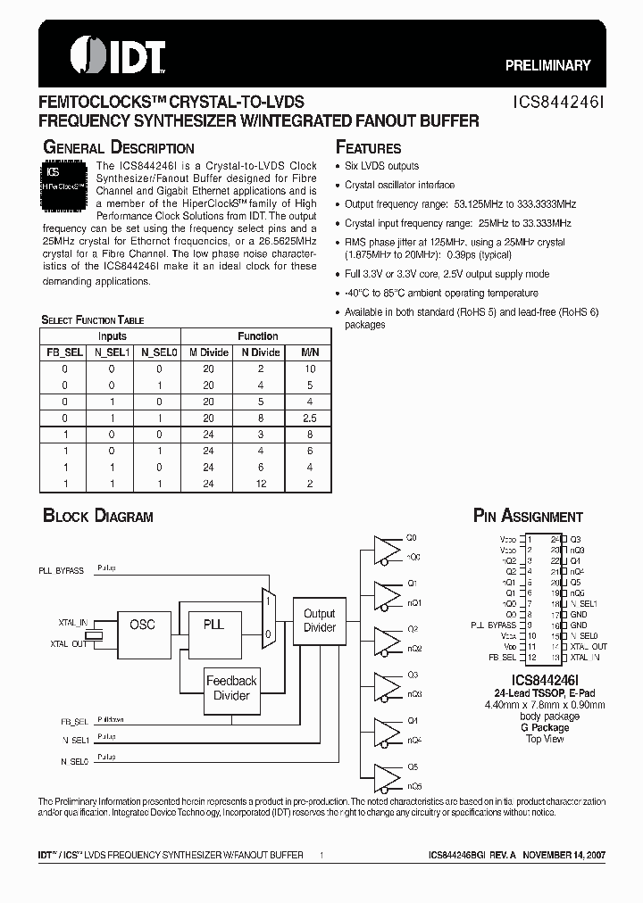 ICS844246BGI_4145117.PDF Datasheet