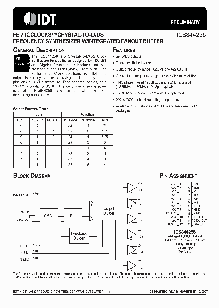 ICS844256BG_4145111.PDF Datasheet