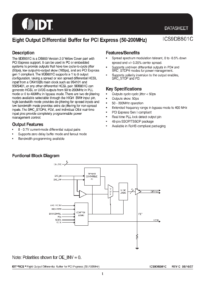 ICS9DB801C_4100248.PDF Datasheet