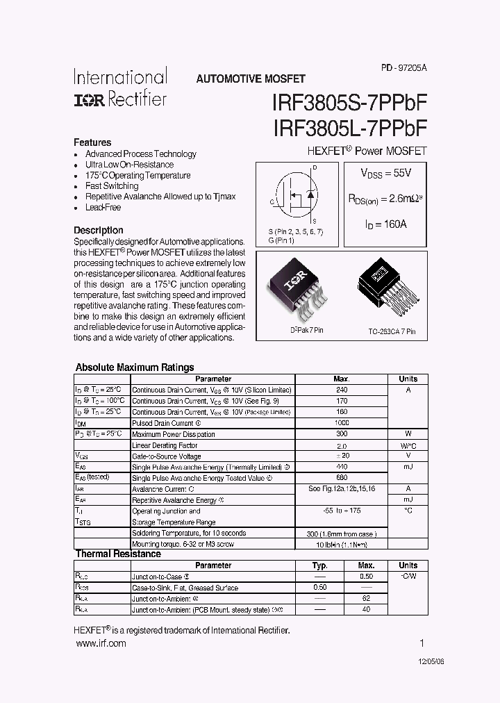 IRF3805L-7PPBF_4158021.PDF Datasheet