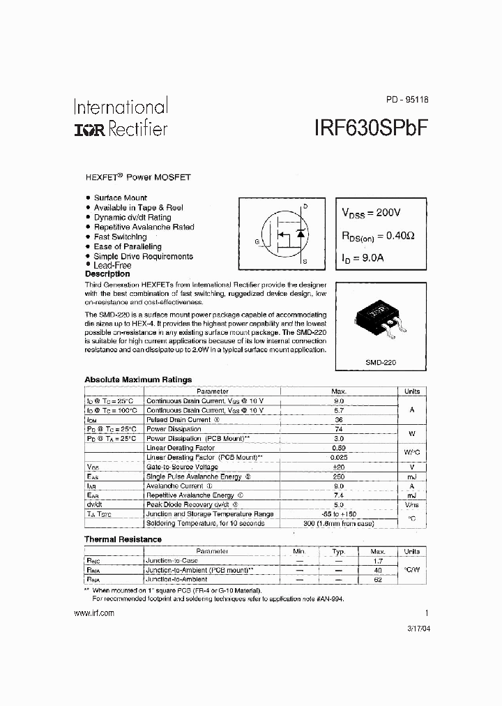 IRF630SPBF_4123884.PDF Datasheet