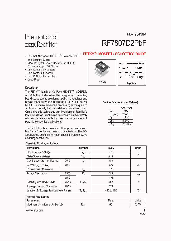 IRF7807D2PBF_4110425.PDF Datasheet