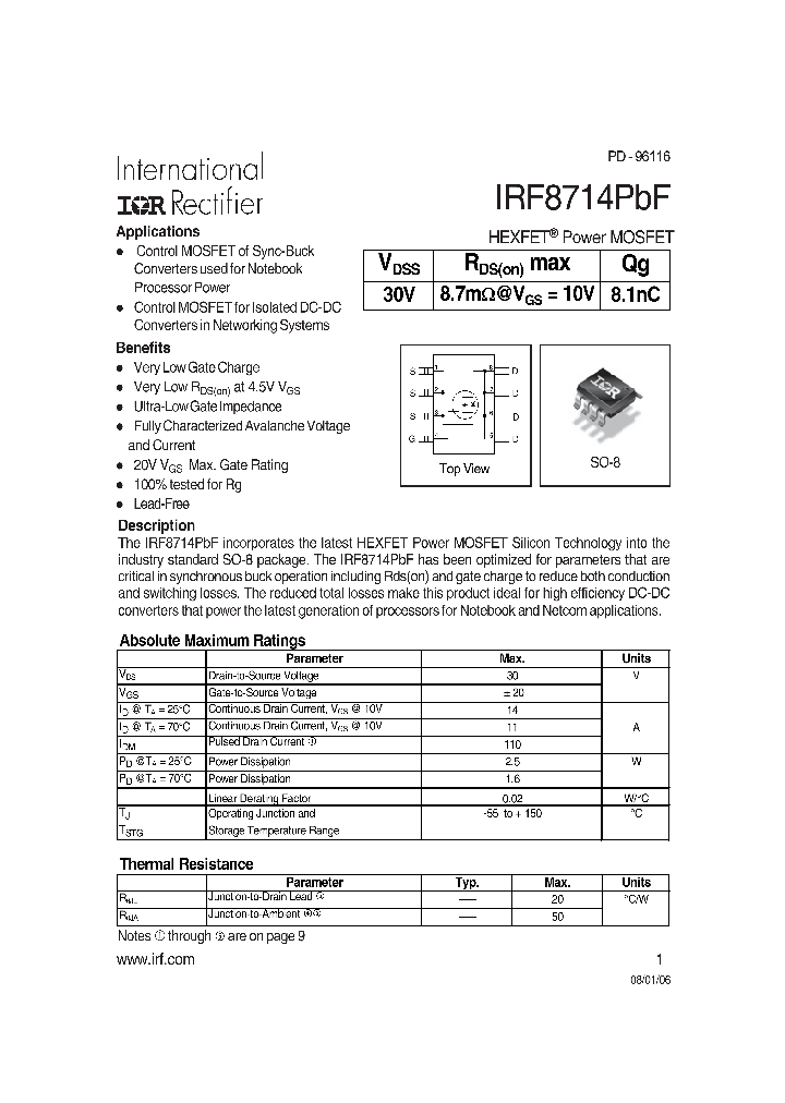 IRF8714PBF_4127639.PDF Datasheet