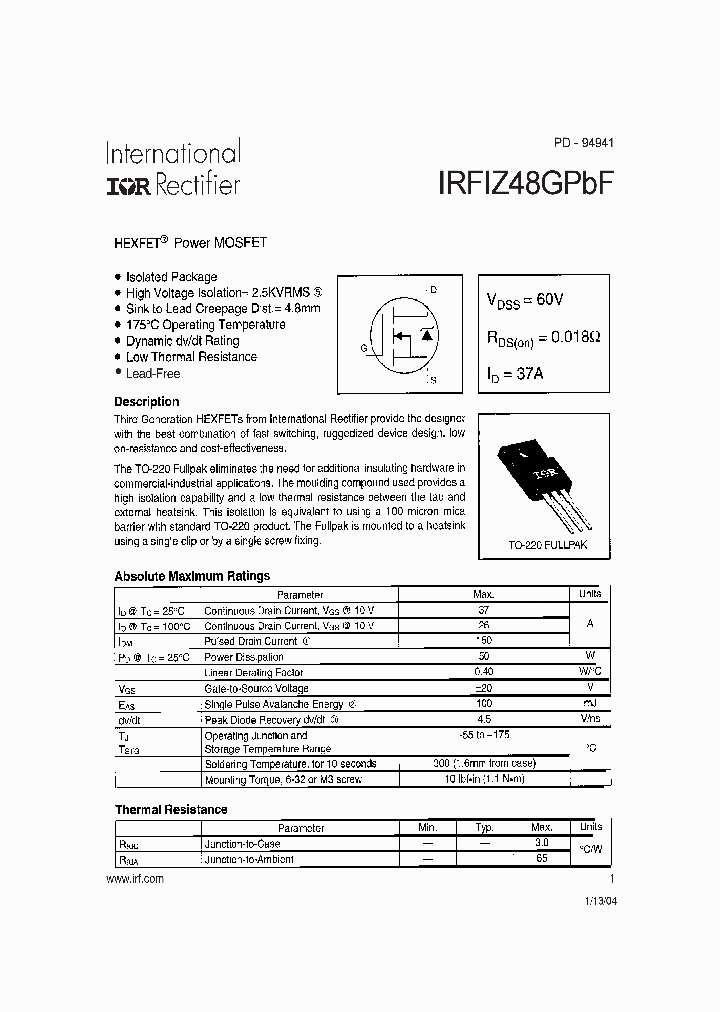 IRFIZ48GPBF_4110143.PDF Datasheet