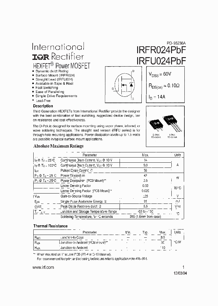 IRFR024PBF_4156320.PDF Datasheet
