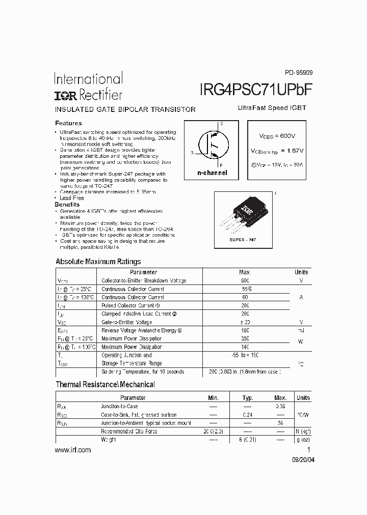 IRG4PSC71UPBF_4154541.PDF Datasheet