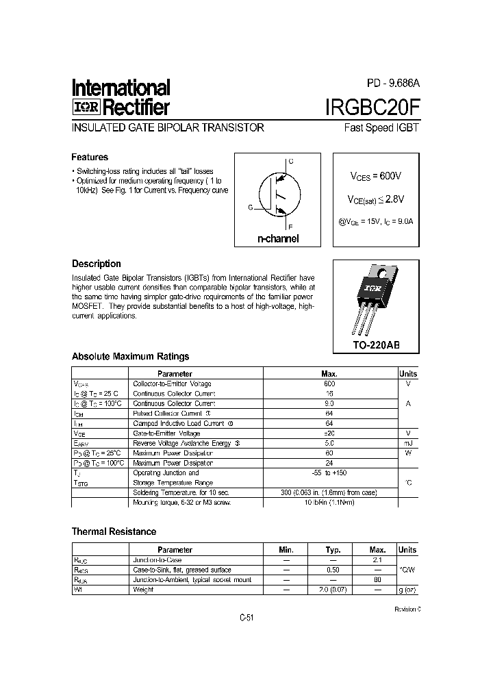 IRGBC20F_4111393.PDF Datasheet