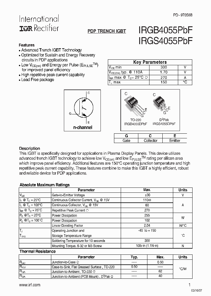IRGS4055PBF_4127635.PDF Datasheet