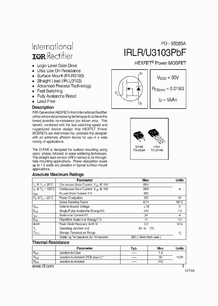 IRLRU3103PBF_4138608.PDF Datasheet