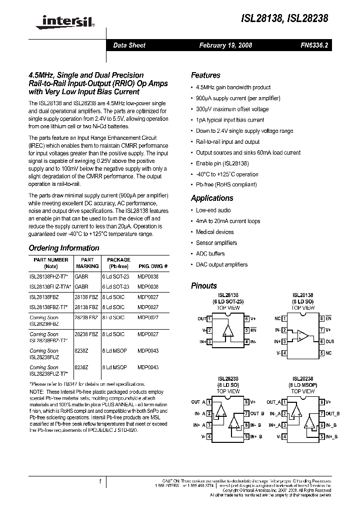 ISL28238_4138922.PDF Datasheet