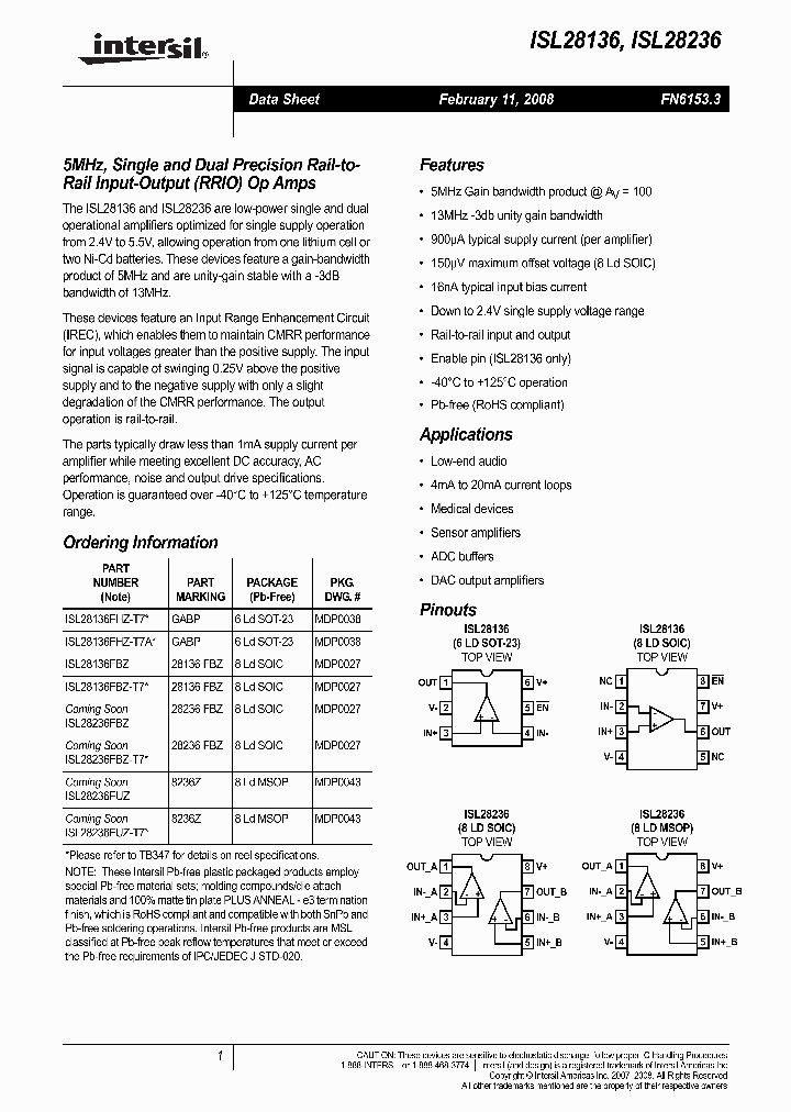 ISL28236_4138917.PDF Datasheet