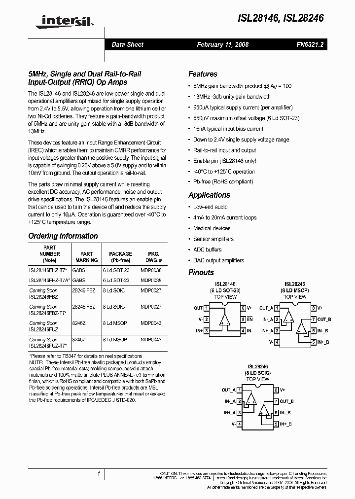 ISL28246_4138907.PDF Datasheet